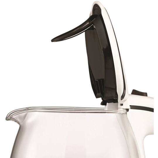 Brentwood 1.7L White Cordless Tempered Glass Electric Kettle